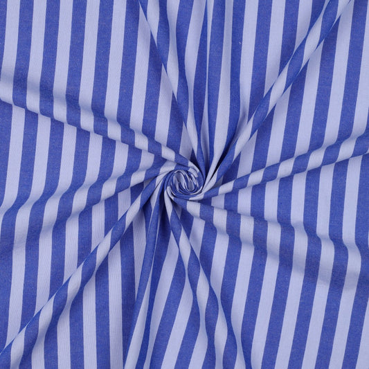 COTTON YARN DYED STRIPES BLUE