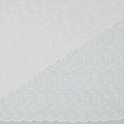 COTTON EMBROIDERY TWO-SIDE SCALLOP