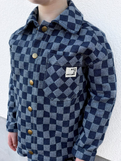 DENIM JACQUARD CHECKS - JEANS
