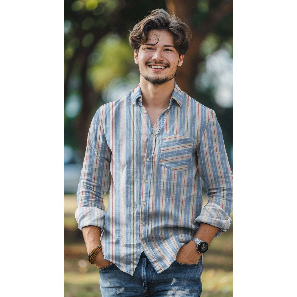 DOUBLE GAUZE YARN DYED STRIPES