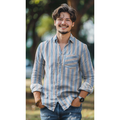 DOUBLE GAUZE YARN DYED STRIPES