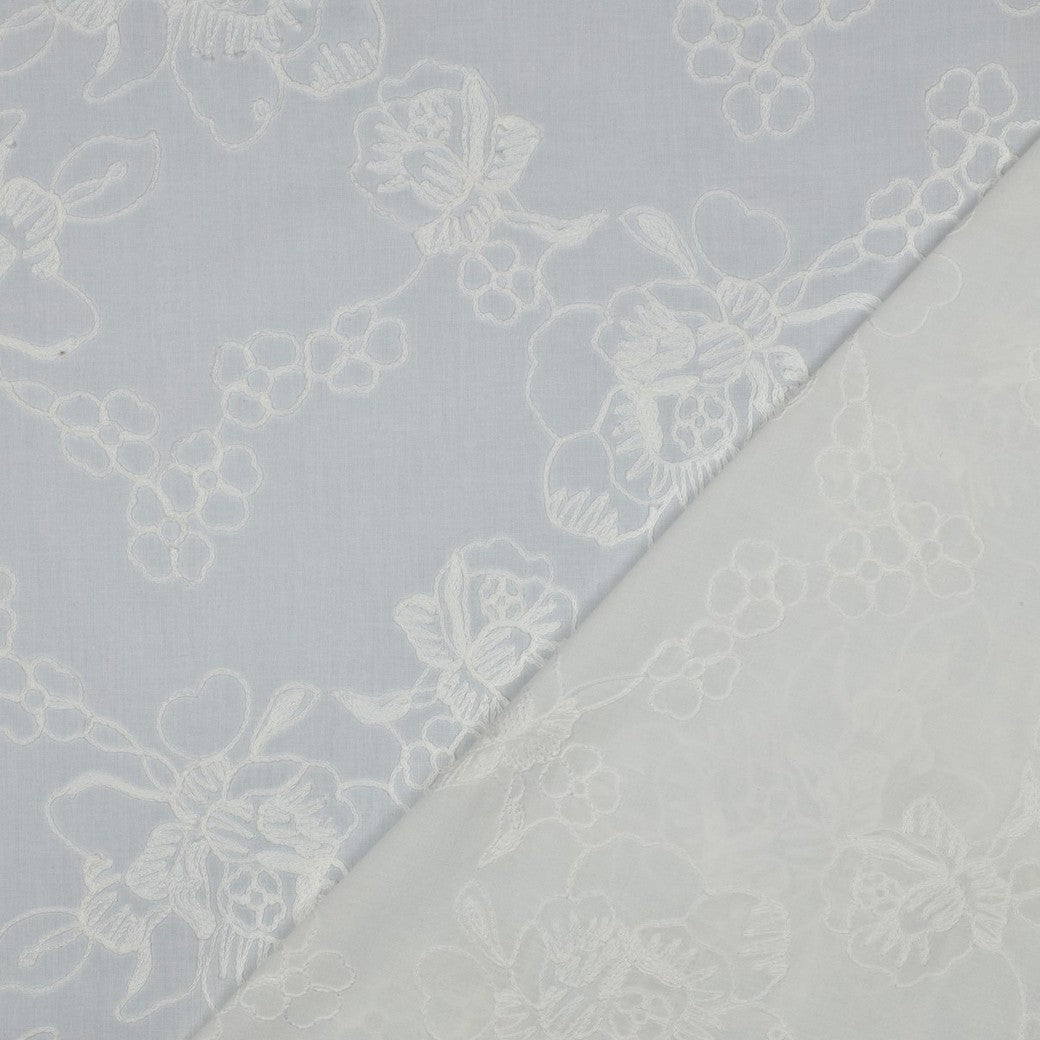 COTTON VOILE EMBROIDERY FLOWERS