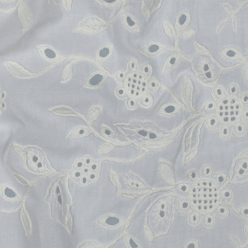 COTTON VOILE ONE-SIDE BORDER ONE-SIDE SCALLOP