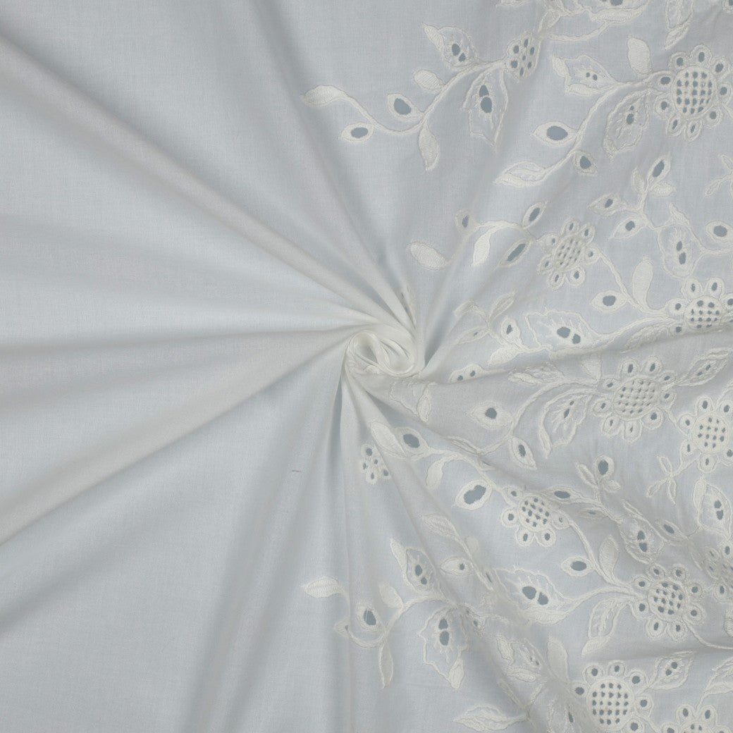 COTTON VOILE ONE-SIDE BORDER ONE-SIDE SCALLOP