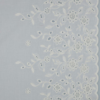 COTTON VOILE ONE-SIDE BORDER ONE-SIDE SCALLOP