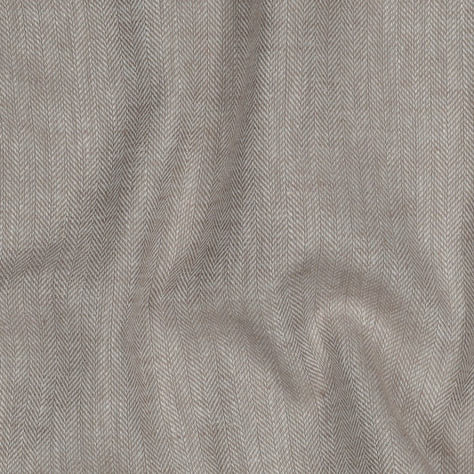 LINEN COTTON HERRINGBONE BEIGE