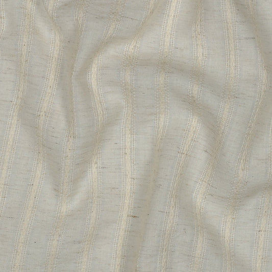 LINEN COTTON JACQUARD STRIPES BEIGE