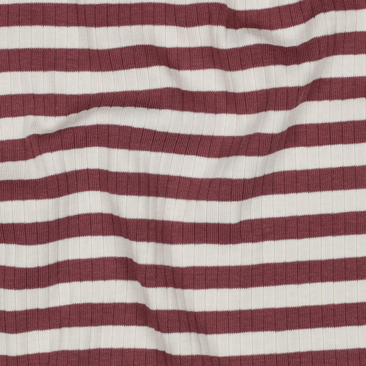 RIB YARN DYED STRIPES - DARK BLUSH