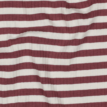 RIB YARN DYED STRIPES - MAGENTA /CORAL