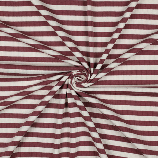 RIB YARN DYED STRIPES - MAGENTA /CORAL