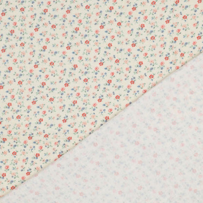 DOUBLE GAUZE DIGITAL FLOWERS OFF-WHITE