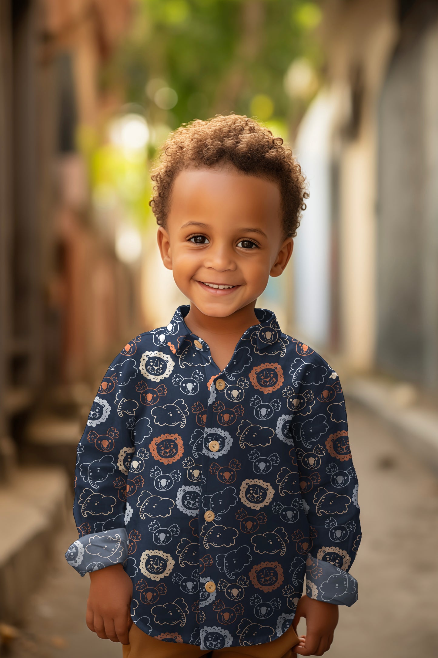 FINE POPLIN SAFARI ANIMALS - ECRU