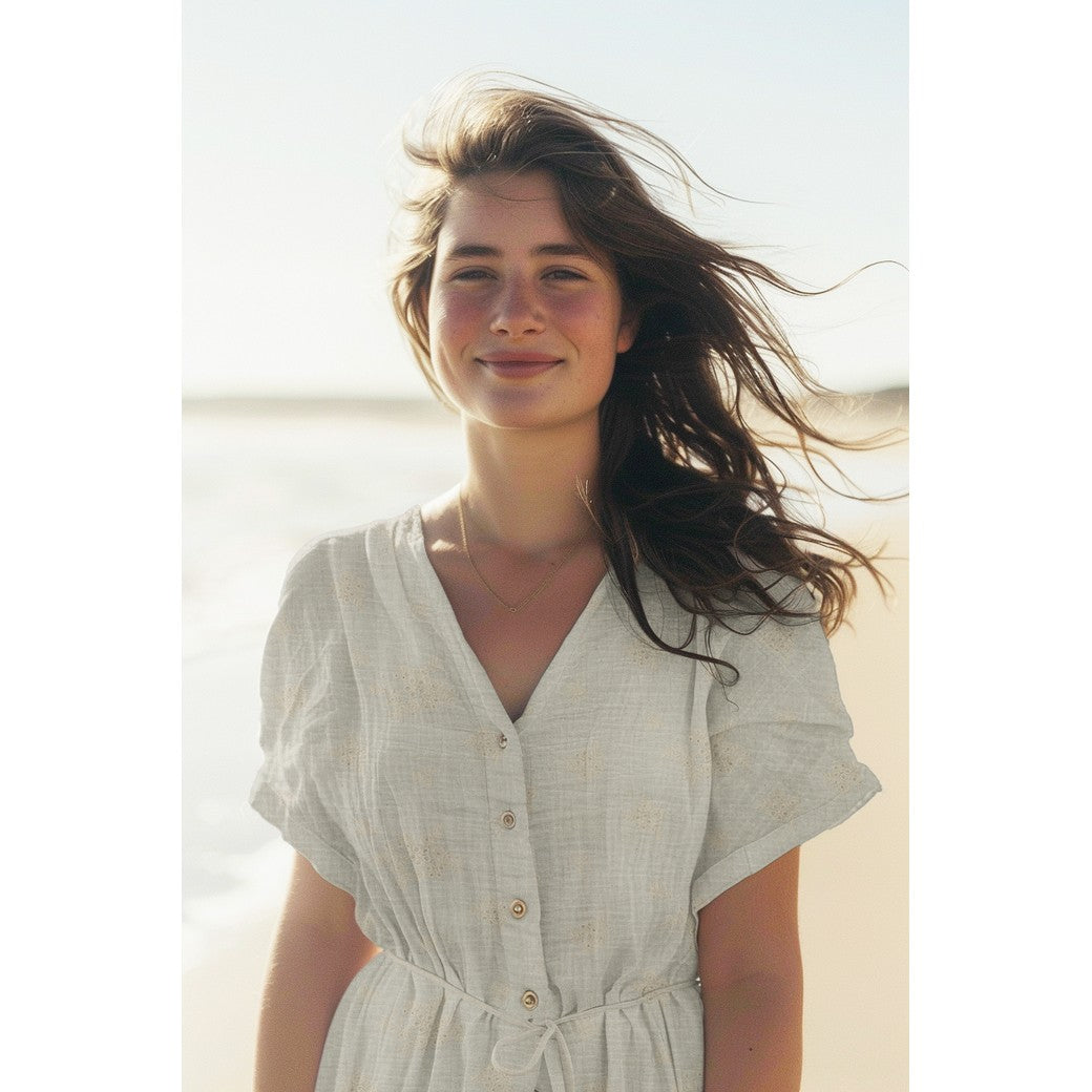 DOUBLE GAUZE EMBROIDERY FLOWERS