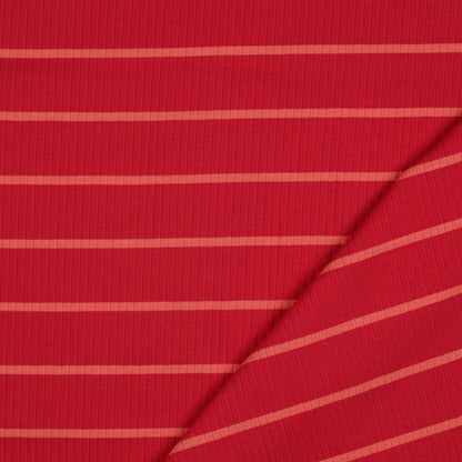 RIB YARN DYED STRIPES - MAGENTA /CORAL