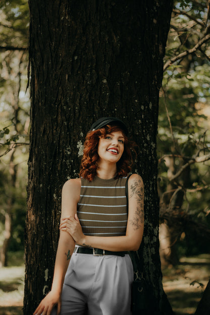 RIB YARN DYED STRIPES - MAGENTA /CORAL