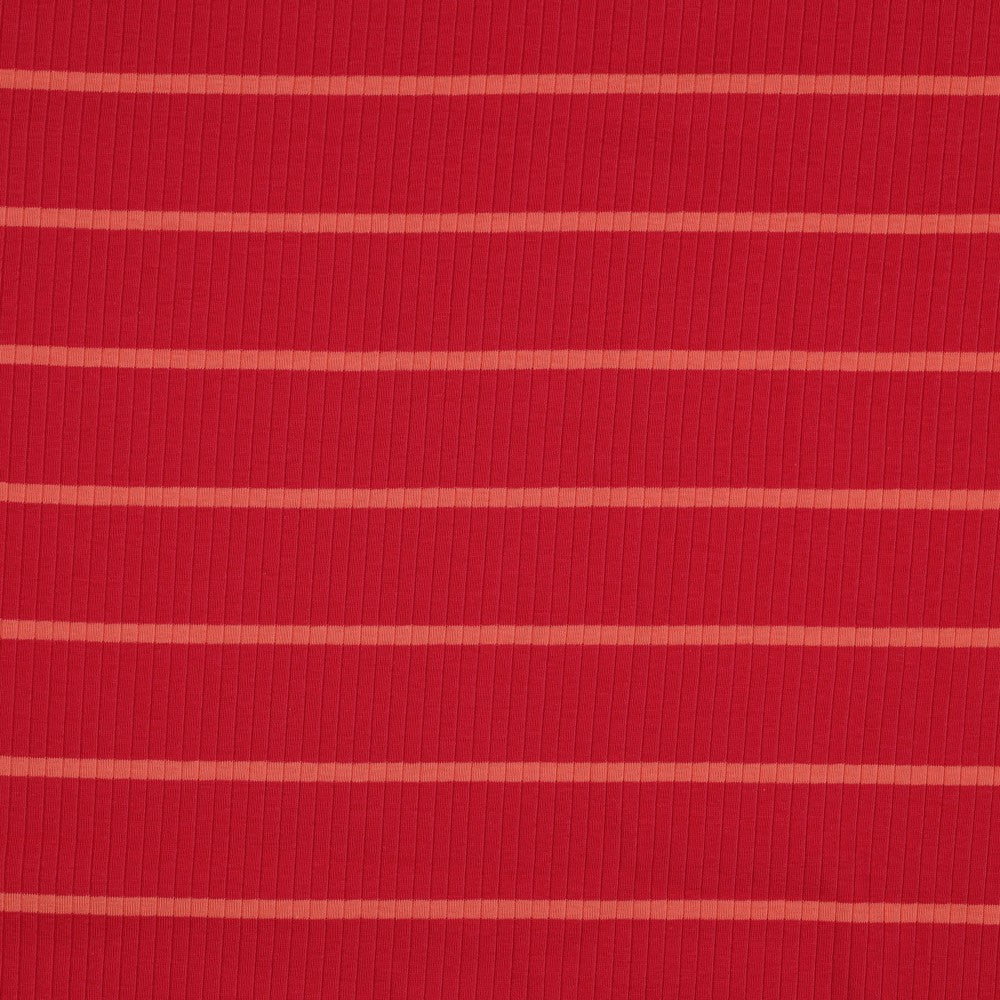 RIB YARN DYED STRIPES - MAGENTA /CORAL