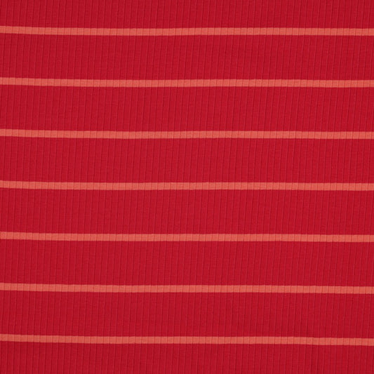 RIB YARN DYED STRIPES - MAGENTA /CORAL