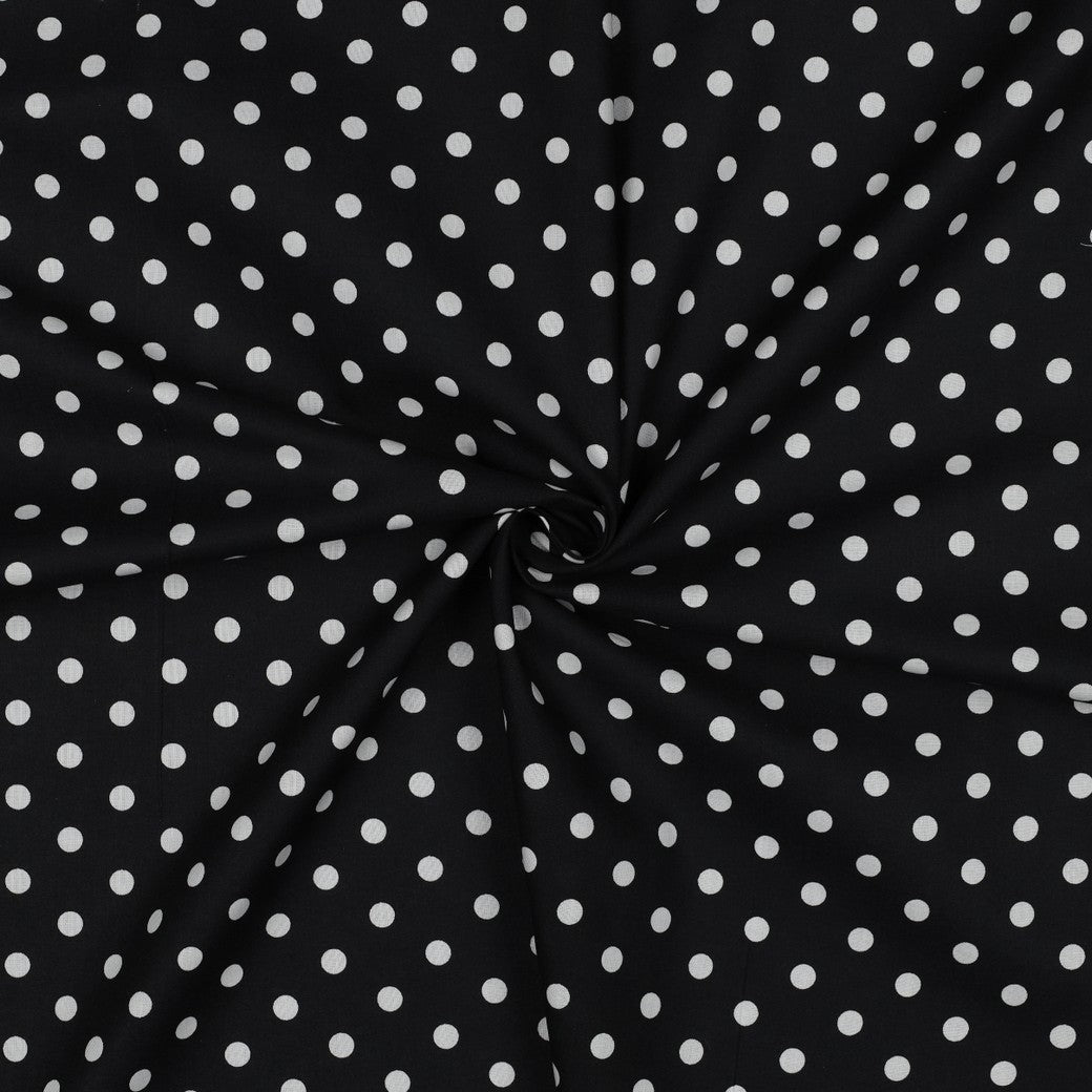 POPLIN DOTS - BLACK