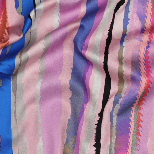 COTTON SATIN DIGITAL STRIPES MAUVE