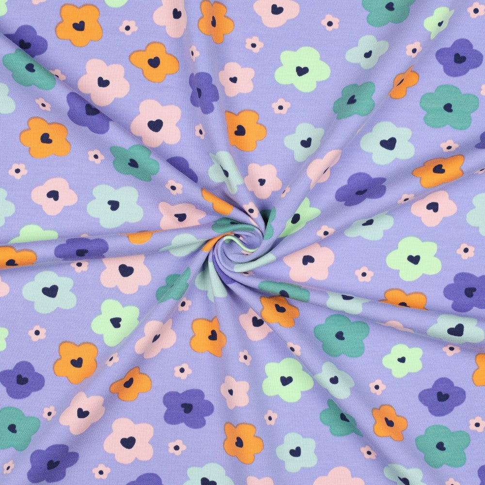 FRENCH TERRY ABSTRACT FLOWERS