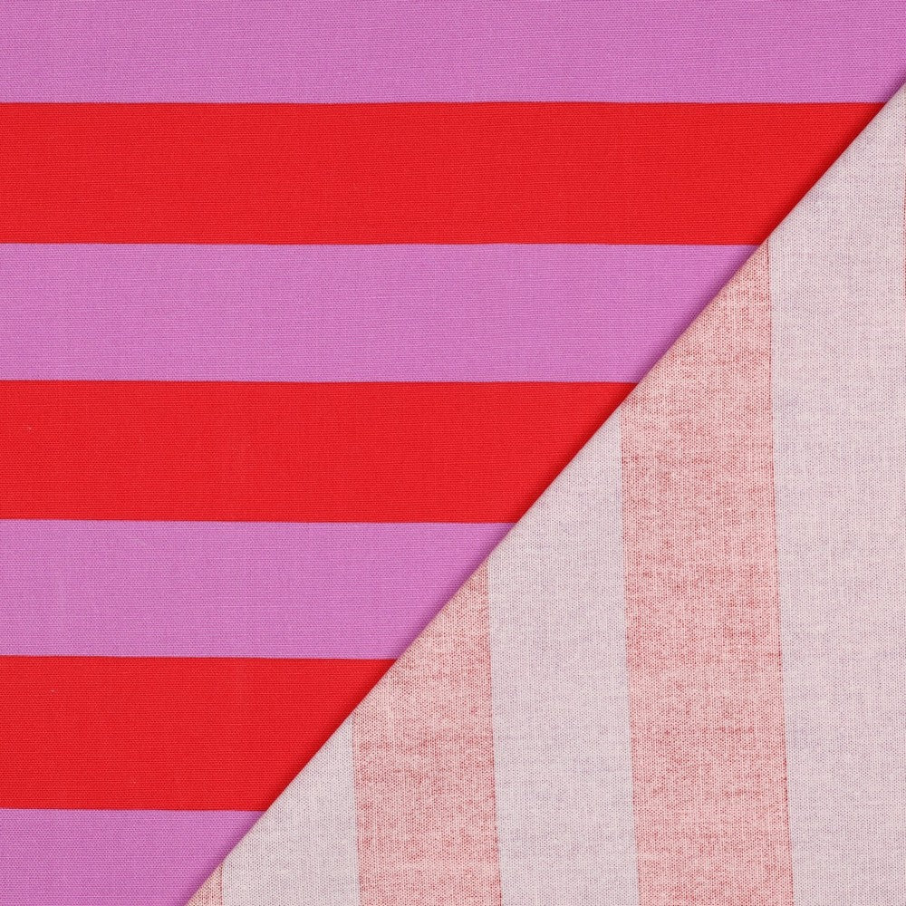 CANVAS STRIPES Red/Mauve