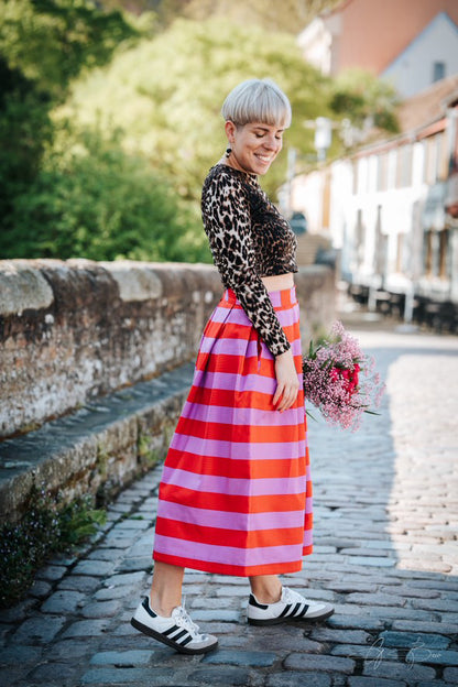 CANVAS STRIPES Red/Mauve