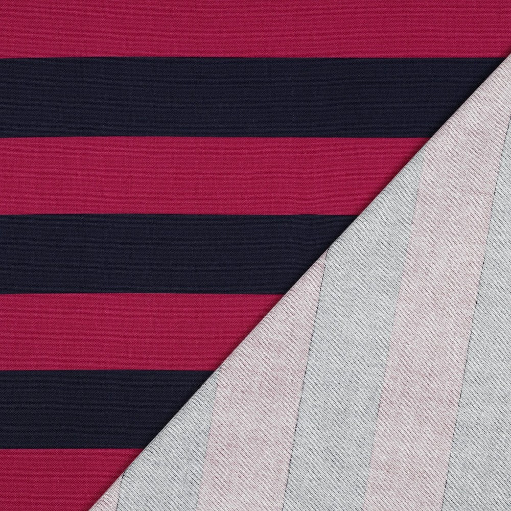CANVAS STRIPES Fuchsia/Navy