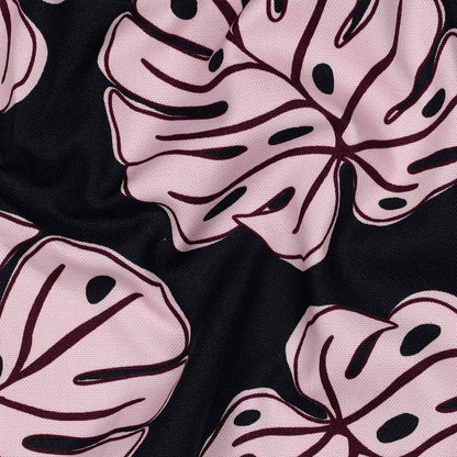 CANVAS MONSTERA LEAVES Navy