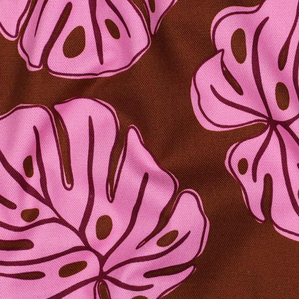 CANVAS MONSTERA LEAVES Brown