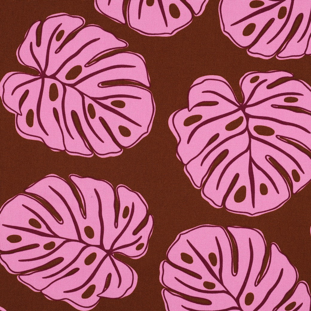 CANVAS MONSTERA LEAVES Brown