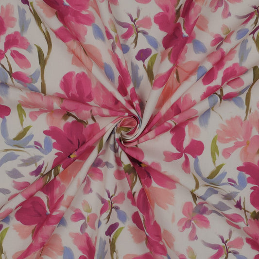 LENZING™ ECOVERO™ DIGITAL FLOWERS ECRU