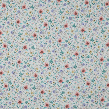 FINE POPLIN DIGITAL FLOWERS - OFF WHITE