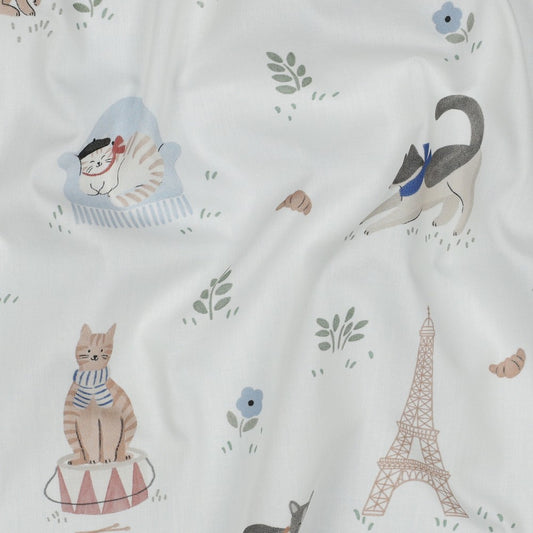 FINE POPLIN DIGITAL VIVE LA FRANCE WHITE