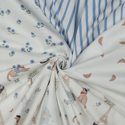 FINE POPLIN DIGITAL VIVE LA FRANCE WHITE