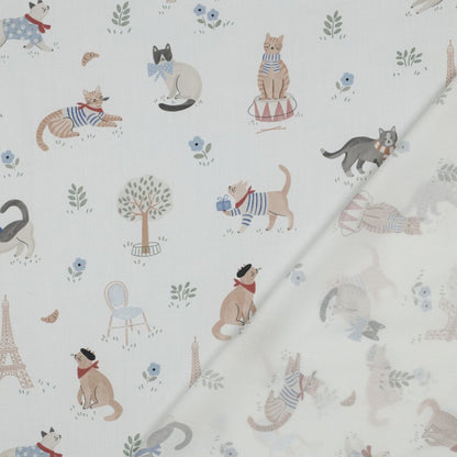 FINE POPLIN DIGITAL VIVE LA FRANCE WHITE