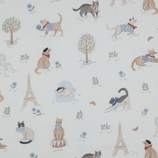 FINE POPLIN DIGITAL VIVE LA FRANCE WHITE