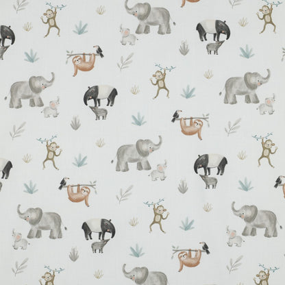 FINE POPLIN DIGITAL SAFARI ANIMALS - OFF WHITE