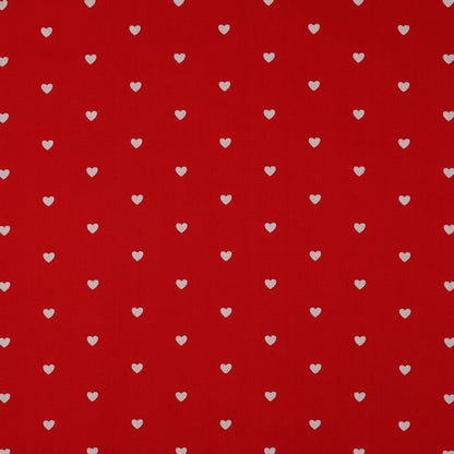 FINE POPLIN HEARTS DARK RED / WHITE