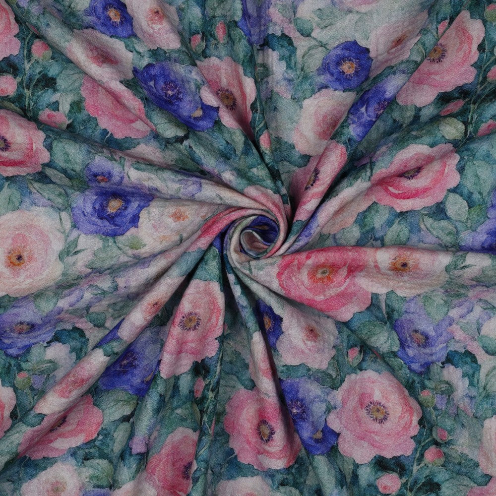 DOUBLE GAUZE DIGITAL FLOWERS