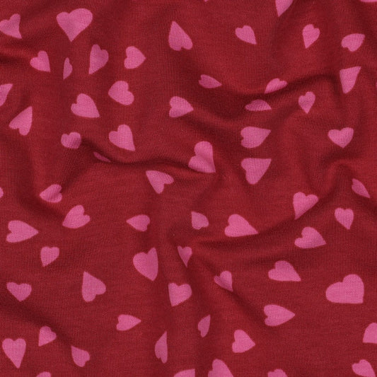 FRENCH TERRY HEARTS RED