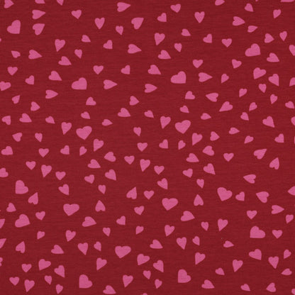 FRENCH TERRY HEARTS RED