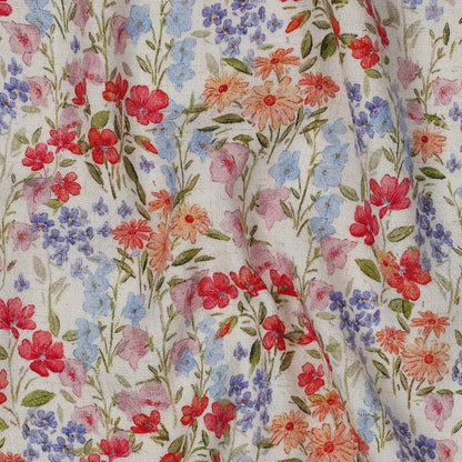 LINEN VISCOSE CREPE DIGITAL FLOWERS
