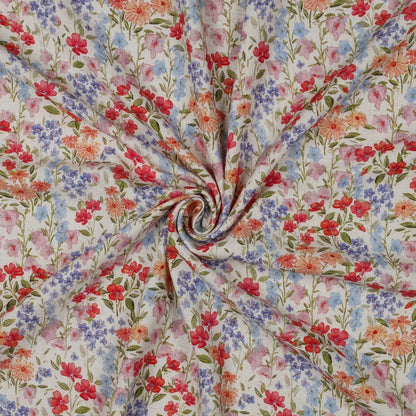 LINEN VISCOSE CREPE DIGITAL FLOWERS