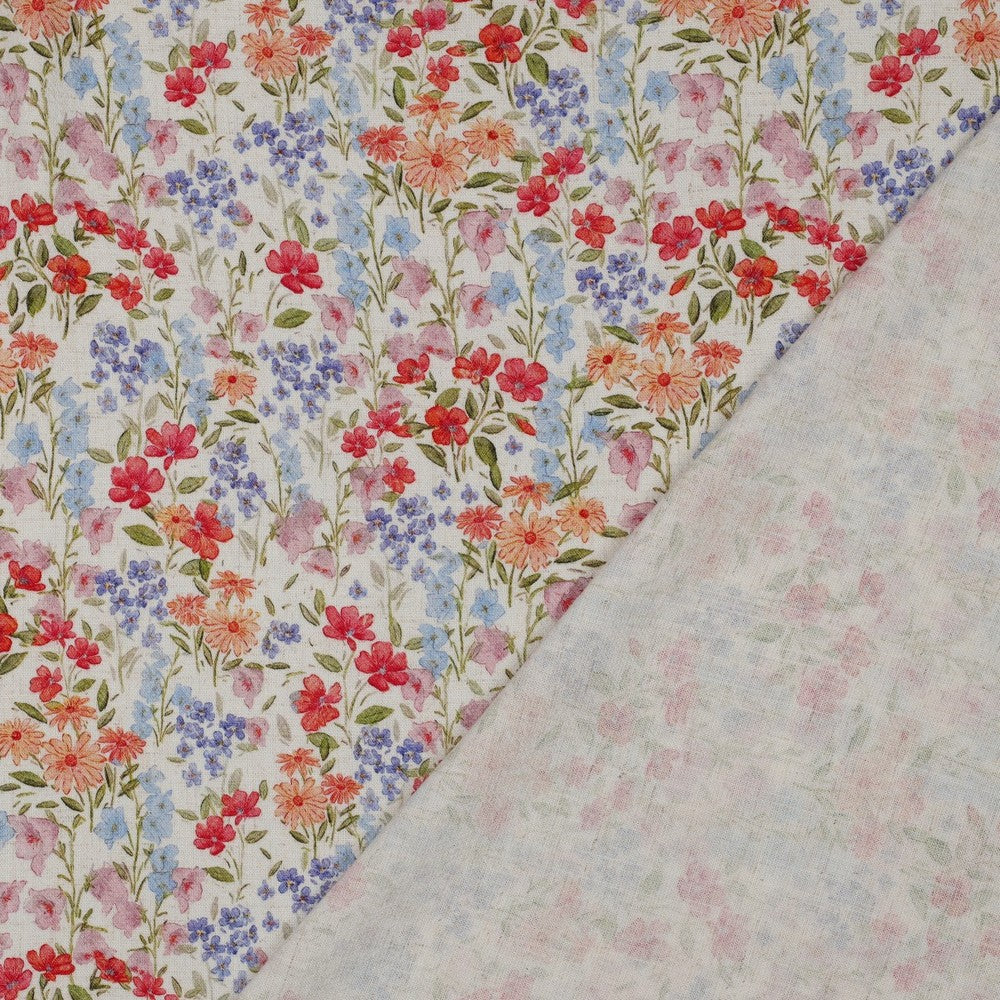 LINEN VISCOSE CREPE DIGITAL FLOWERS