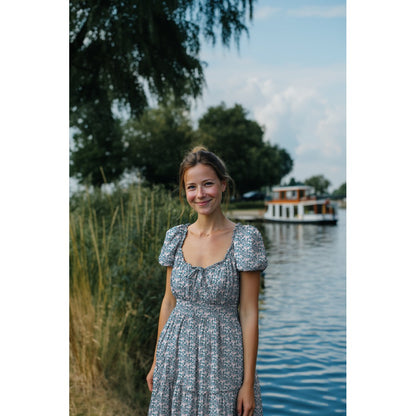 HANDCRAFTED BLOCK-PRINTED COTTON FLOWERS LILAC