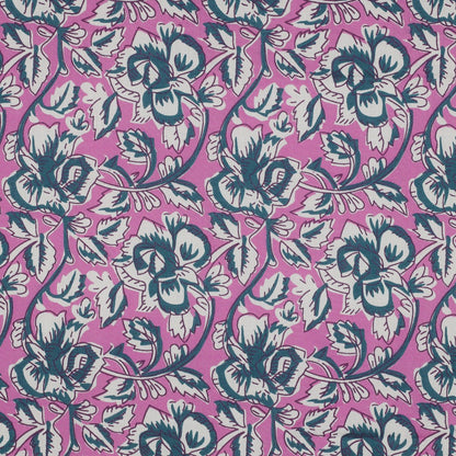 HANDCRAFTED BLOCK-PRINTED COTTON FLOWERS VIOLET