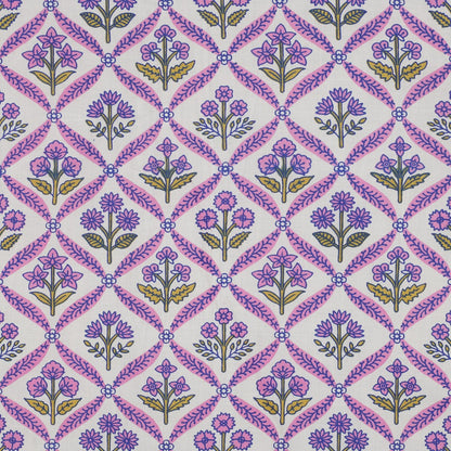 HANDCRAFTED BLOCK-PRINTED COTTON FLOWERS WHITE