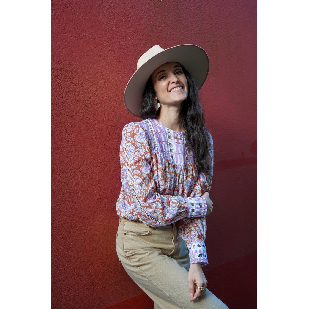 HANDCRAFTED BLOCK-PRINTED COTTON GEOMETRIC OCHRE