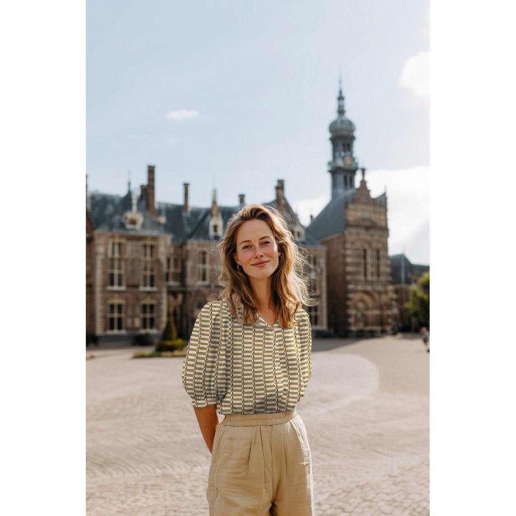 HANDCRAFTED BLOCK-PRINTED COTTON GEOMETRIC LILAC