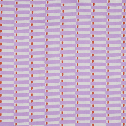 HANDCRAFTED BLOCK-PRINTED COTTON GEOMETRIC LILAC